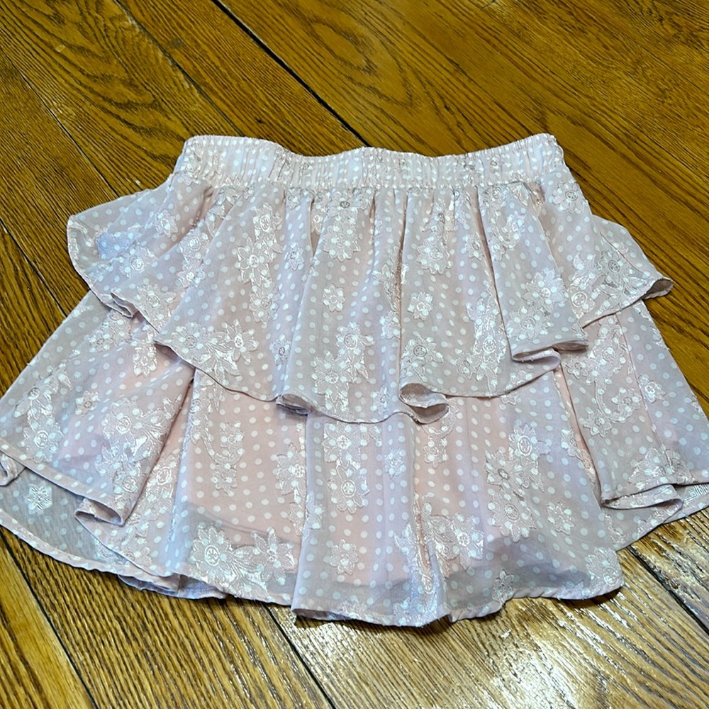 Whiteroom + Cactus pink tiered ruffle mini skirt.  Good condition. Medium.